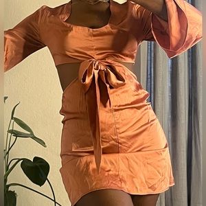 Blush Silk Mini Dress